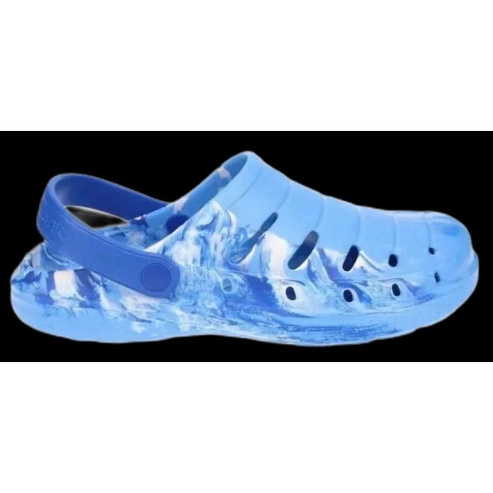Rugged Shark Men’s Clogs SIZE 9 Blue Swirl Sandals Waterproof Floatable NEW